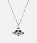 Pingente New Diamante Heart - Platina/Diamante Negro