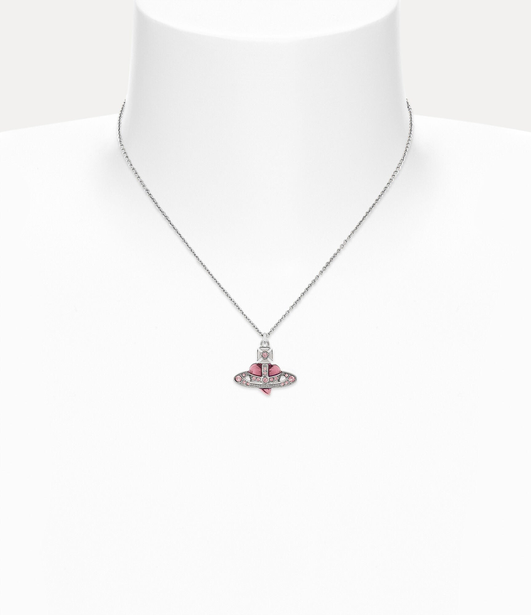 Pingente New Diamante Heart - Platina/Rosa Vintage